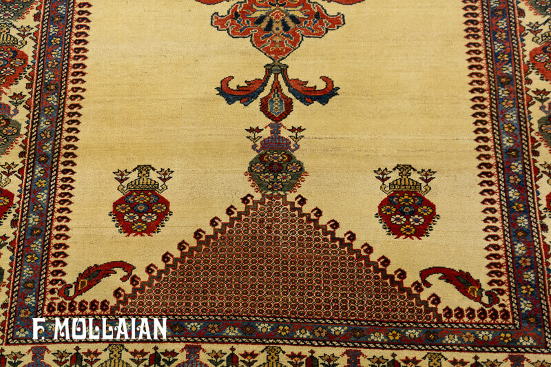 فرش آنتیک ایرانی فراهان کف ساده کد:۱۷۸۲۱۶۳۳